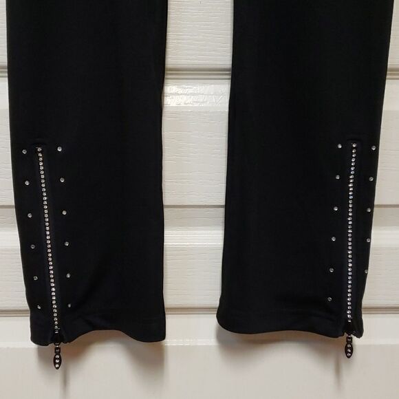 🌹ESY BLACK RHINESTONE CAPRIS sz M - Picture 1 of 10